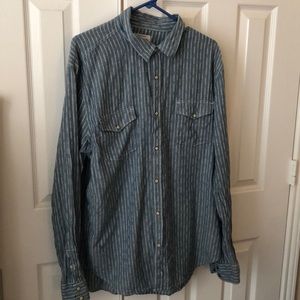 Lucky Brand Chambray western shirt XL